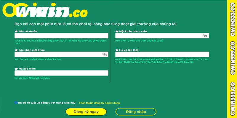 Hướng dẫn cách đăng ký Cwin333 cụ thể nhất